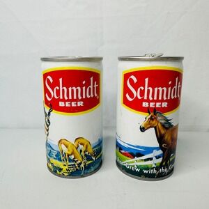 Schmidt Beer Cans Vintage 12oz Collectible Wildlife Scene Set
